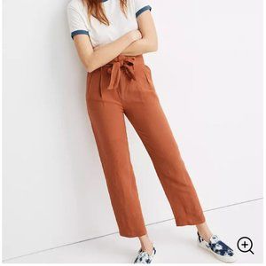Madewell Petite Linen-Blend Paperbag Pants
